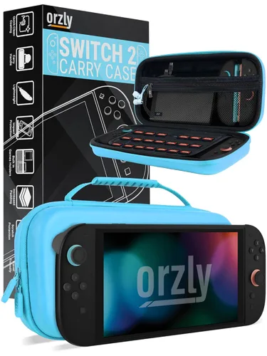 Vista 24 de Orzly Carry Case for Nintendo Switch Lite - Portable Travel Carry Case with storage for Switch Lite Games & Accessories [Solid Black]