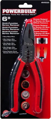 Vista 7 de Powerbuilt Alicates extractores de tornillos pelados, Alicates Linesman de servicio pesado de 6 ", alicates multiusos para extracción