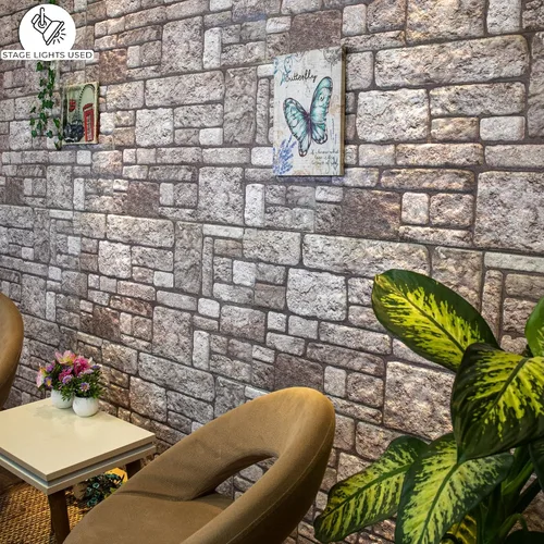 Vista 4 de Dundee Deco Paneles de pared 3D de ladrillo sintético, revestimiento, paneles de pared con aspecto de piedra gris, revestimiento de espuma