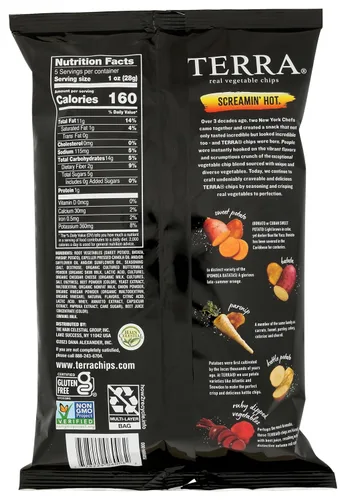 Vista 2 de Terra Chips de verduras Screamin' Hot oz, 5 onzas