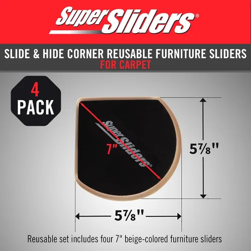 Vista 8 de Almohadilla de fieltro y patín oculto reutilizable para muebles, para pisos rígidos (4 piezas) – Superdeslizadores de 5", 4734195N