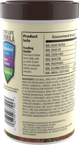 Vista 2 de TetraMin Alimento en escamas tropicales nutricionalmente equilibrado para peces tropicales, 2.2 oz