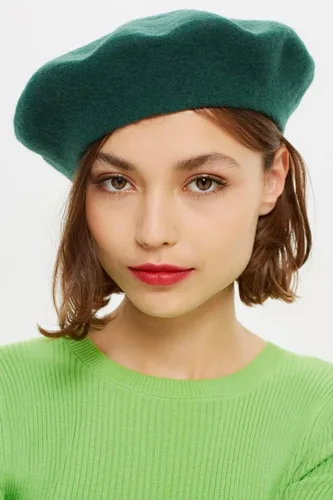 Vista 40 de Boina de lana francesa para mujer, gorra de invierno clásica de color sólido