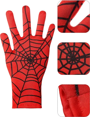Vista 4 de 2 Pairs Spider Web Gloves Halloween Spider Gloves