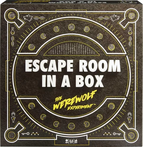 Vista 6 de Juego de mesa Mattel Games, Escape Room in a Box, The Werewolf Experiment, exclusivo de Amazon