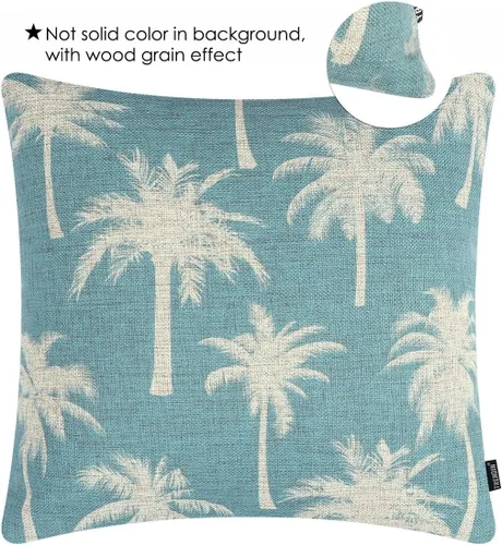 Vista 4 de [Usado] TRENDIN Funda de Almohada de Sofá con Palmera 18X18 Decoración Tropical de Verano Funda de Cojín Cuadrada de Lino Decoraciones para el Hogar