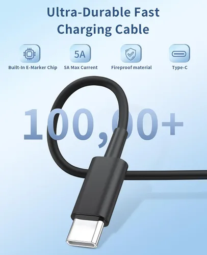Vista 4 de Cargador Tipo C de Carga Rápida, Paquete de 2 Cargadores USB C Súper Rápidos de 25 W con Cable USB C de 6 Pies Compatible con Samsung Galaxy S24