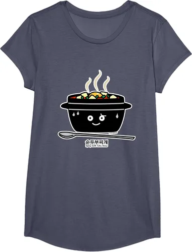 Vista 14 de Sopa coreana de guiso de tofu suave picante Sundubu jjigae huevo caliente, gris, S Negro