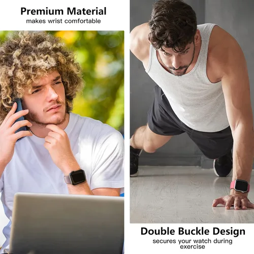 Vista 8 de Correas deportivas compatibles con Apple Watch Band de 1.496 pulgadas, 1.575 pulgadas, 1.614 pulgadas, 1.654 pulgadas, 1.732 pulgadas, 1.772