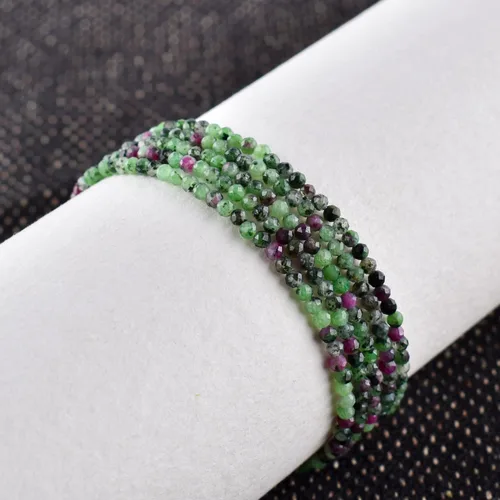 Vista 7 de YANARA Gemstone Bracelets For Women Birthstone, Natural Gemstone Layered Micro-Beads, Dainty Handmade Jewelry Chakra Energy Healing Crystals Silver