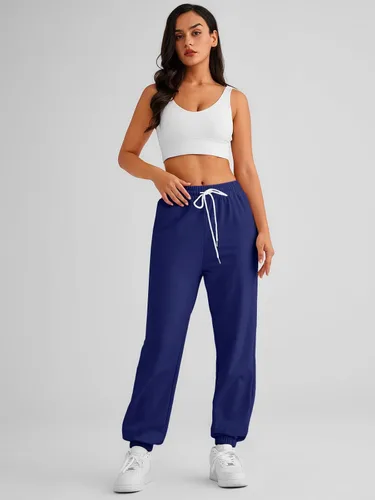 Vista 2 de AUTOMET - Pantalones deportivos de cintura alta y con bajos ajustables para mujer