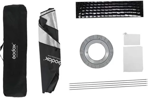 Vista 8 de Godox 8.7 in x 35.4 in 8.6 "x 35.4" Tira de colmena Honeycomb Grid Softbox Bowens Mount para Godox Flash Light y otras luces de flash de estudio