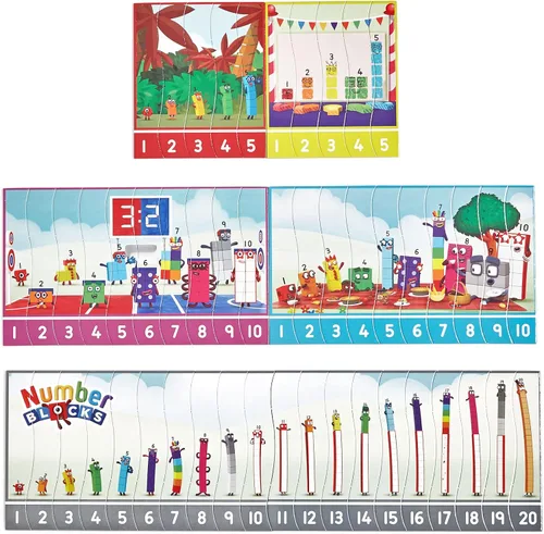 Vista 2 de Learning Resources Numberblocks - Juego de rompecabezas de secuenciación, rompecabezas de números, rompecabezas de matemáticas, 10 rompecabezas