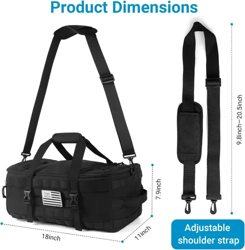 Vista 5 de Bolsa de gimnasio para hombre, Negro-2, Mediana, Moderno