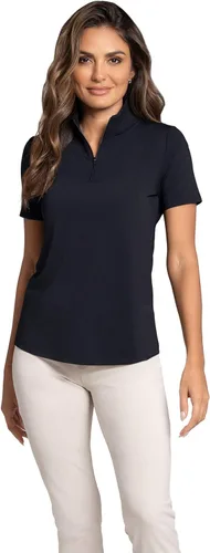 Vista 7 de IBKUL Women's Wear Sun Protective UPF 50+ Icefil Cooling Short Sleeve Mock Neck Top