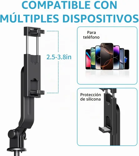 Vista 4 de Mini trípode para selfie, trípode flexible de bolsillo, agarre para teléfono Android para teléfono, portátil, tamaño pequeño, para viajes, teléfono