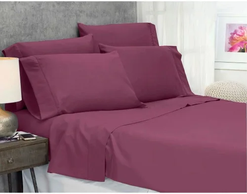 Vista 44 de Sábana egipcia beige maciza Full- 1 sábana bajera ajustable extra profunda para colchón de 16.0 in a 18.0 in
