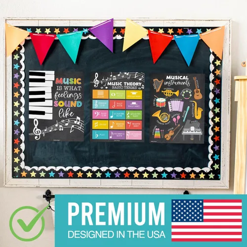 Vista 3 de Hadley Designs Decoración de aula de música, 9 pósteres de aula de música, pósteres de primaria, coro y solfeo, letreros de mano de solfeo e