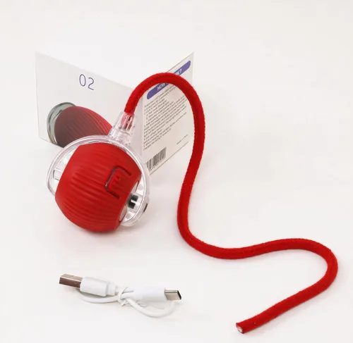 Vista 7 de Paquete de 3 juguetes automáticos para gatos, juguete interactivo de 360° para gatos de interior (rojo, gris, verde)