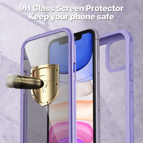 Vista 449 de CENHUFO Funda de privacidad para iPhone 11 Pro, funda de cuerpo completo con protector de pantalla de privacidad de vidrio templado 9H integrado