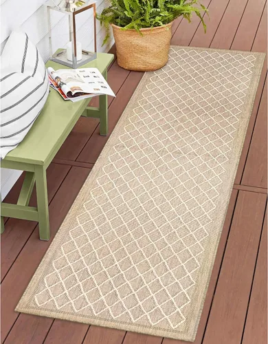 Vista 48 de Liora Manne Carmel - Alfombra tejida de perfil bajo de fácil cuidado para interiores y exteriores, color aguamarina, 6 pies 6 pulgadas x 9 pies 4