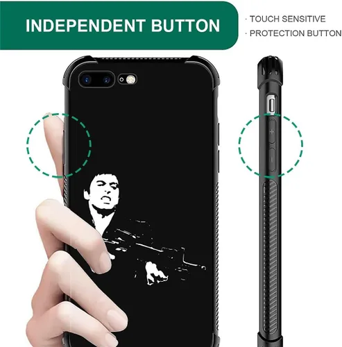 Vista 6 de Compatible con funda para iPhone 6 Plus/6s Plus,Bite Your Teeth Diseño de patrón asombroso, funda trasera dura de PC anti-arañazos y a prueba