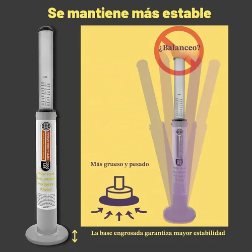 Vista 7 de Báscula de peso de lengua de remolque de 2000 libras de capacidad, báscula de enganche de remolque portátil para remolque seguro, distribución