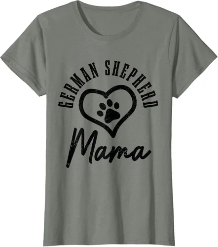 Vista 11 de Camiseta de pastor alemán para mujer, con diseño de pata de perro, pastor alemán, gris, S Asfalto