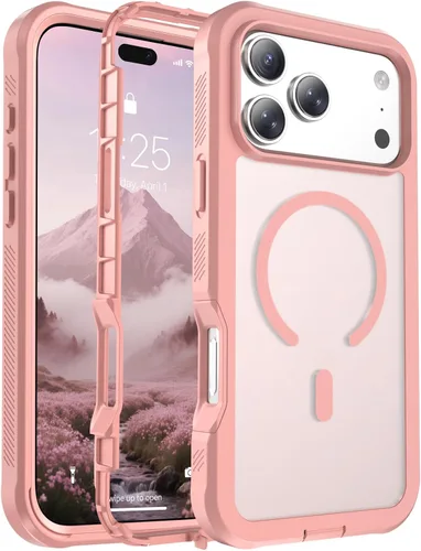 Vista 127 de Funda magnética para iPhone 17, protección resistente, color blanco antiguo