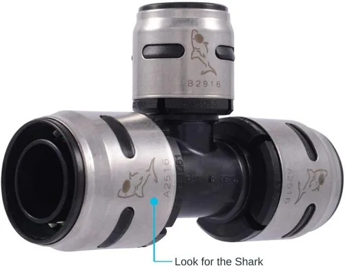 Vista 4 de SharkBite 1 camiseta reductora EvoPEX de 1 x 3/4 pulgadas, paquete de 2, conexión de fontanería Push to Connect, PEX, K416Z2