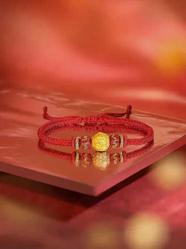 Vista 6 de ZHOU LIU FU 24K Solid Gold Bracelet Luck Fish Real Gold Charm Bracelet Adjustable Jewelry Braided Bracelet for Women Teens Girls