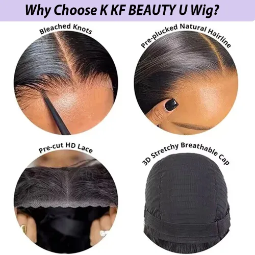 Vista 4 de Pelucas de cabello humano ondulado con encaje frontal HD de 6 x 4, cabello humano prearrancado con abuelitos para principiantes, sin pegamento