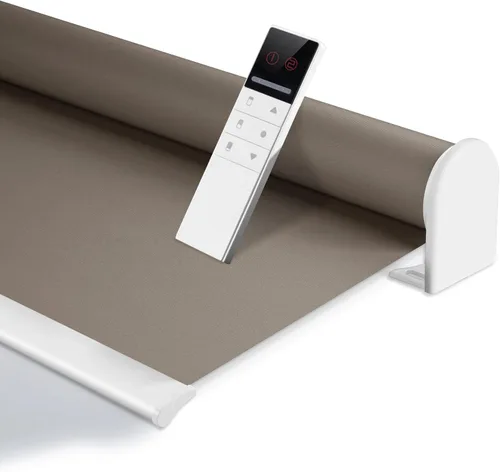 Vista 35 de Zshine Persianas opacas motorizadas con ancho personalizado (23-95 pulgadas), persianas enrollables inalámbricas y recargables con control remoto