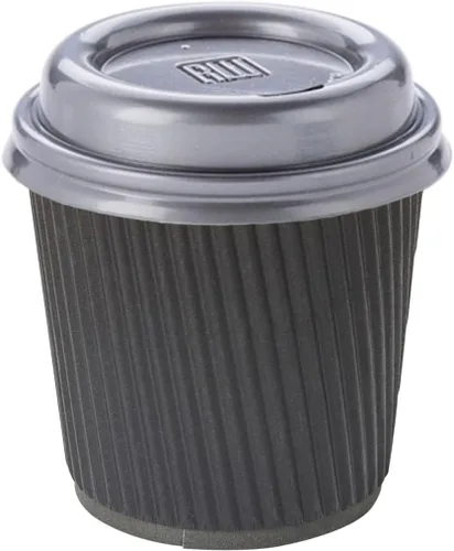 Vista 6 de Tazas para café de papel aislado, pared ondulada, kraft, 12 onzas - Caja de 25 unidades - tapas a juego: RWA0360B, RWA0360W, RWA0328LG, RWA0328GR