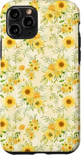 Vista 29 de Cute Sunflower Pattern Yellow Pastel Flower Case for iPhone 16