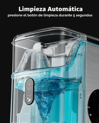 Vista 7 de EUHOMY Nugget - Máquina de hielo para encimera, lista en 7 minutos, máquina de hielo de guijarros de 35 libras/24 horas, máquina de hielo sónico
