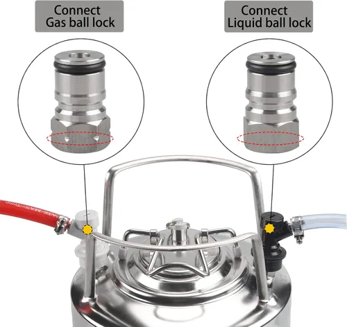 Vista 5 de Poste de bloqueo de bola y Poppet – LUCKEG marca acero inoxidable Material Cornelius barril postes tamaño 19/32"-18 rosca hembra gas y líquido