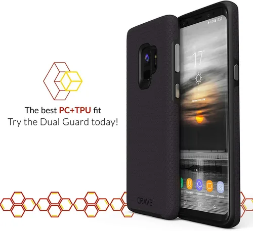 Vista 3 de Crave Funda Dual Guard para Samsung Galaxy S9: A prueba de golpes, protección de doble capa - Negro