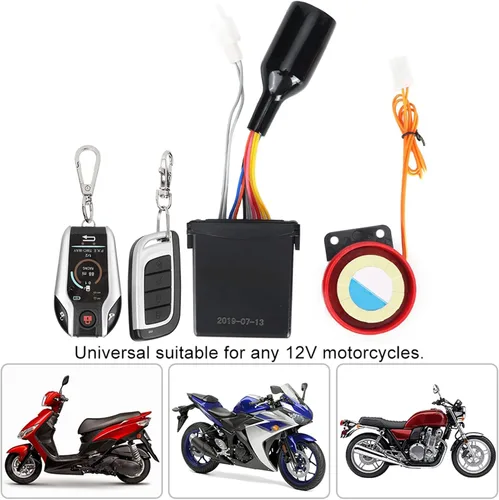 Vista 9 de Sistema de alarma de motocicleta antirrobo, arranque remoto de motocicleta 105 125Db motocicleta 2 vías remoto alarma cuerno sistema de seguridad
