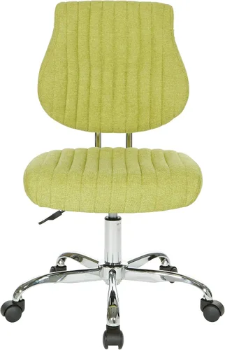 Vista 9 de OSP Home Furnishings Sunnydale - Silla de oficina de felpa ajustable con base cromada, albahaca