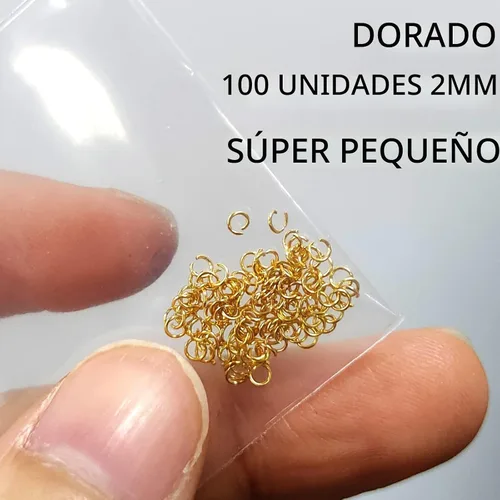 Vista 2 de Anillos de salto abiertos de oro de 18 quilates y 0.079 in, 100 anillos de salto de 0.079 in para fabricación de joyas, anillos de salto chapados