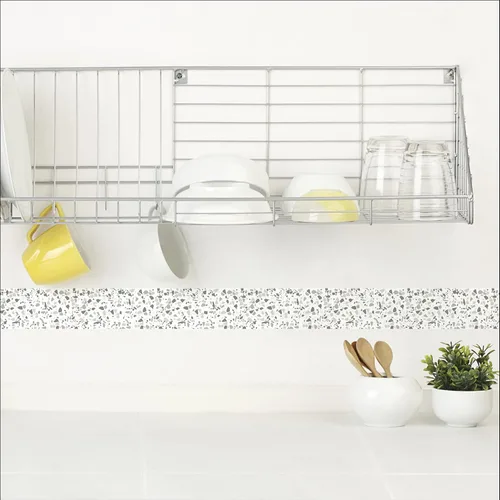 Vista 2 de 3 bordes autoadhesivos para pared, color gris terrazo (2.0 x 23.6 in), color gris, 70.9 x 2.0 in