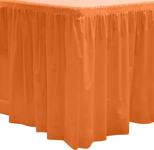 Vista 19 de Party Essentials Falda de mesa de plástico desechable resistente, 1 unidad, 29 pulgadas de ancho x 14 pies (168 pulgadas) de largo, amarillo