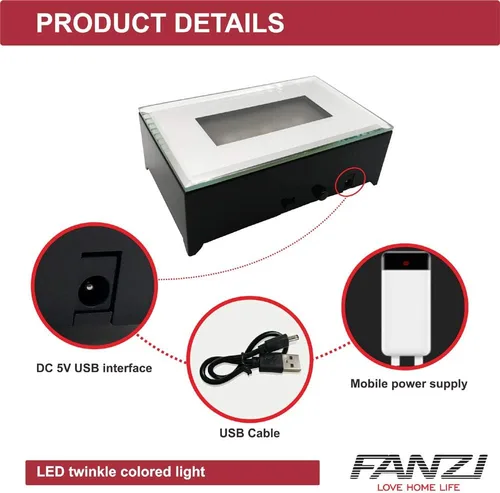 Vista 8 de FANZI Base de exhibición de luz rectangular LED para cristales Soporte de exhibición de luz de arte de cristal Lámpara de adorno de luces LED 3D
