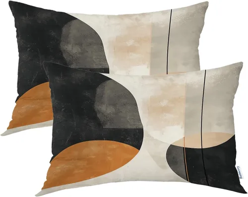 Vista 50 de Batmerry Fundas de almohada de bosque de arce otoñal, casas de sillas de madera, hojas amarillas, fundas de almohada decorativas, impresión digital
