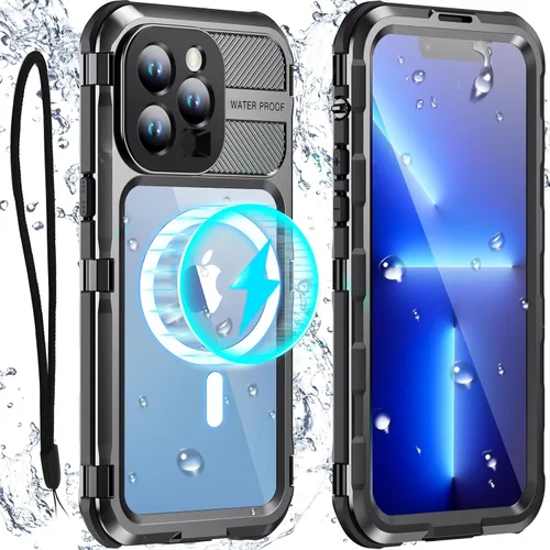 Vista 12 de WIFORT Funda impermeable para iPhone 13 Pro, cuerpo completo de metal 360 [IP68 a prueba de agua] [protector de pantalla integrado]