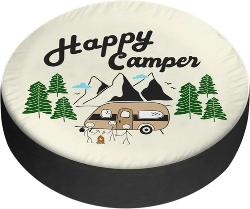 Vista 7 de Cubiertas para neumáticos de remolque de cámper On Cloud Nine para campamento, resistente a la intemperie, ajuste universal para caravana, remolque