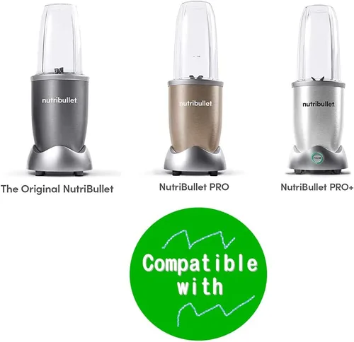 Vista 5 de Anbige Vasos de 18 onzas con piezas de repuesto de asa, compatibles con Nutribullet de 600 W y 900 W (2 tazas de 18 onzas con asa)