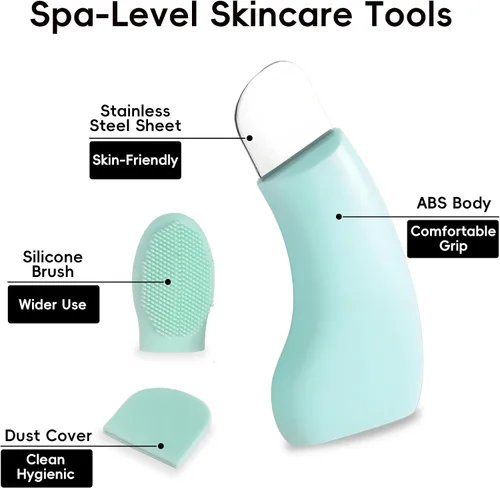 Vista 4 de Herramienta removedor de puntos negros de silicona para cara, masajeador facial reutilizable para puntos negros, limpiador profesional de poros