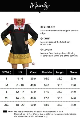 Vista 6 de Maisolly Disfraz de anime de Halloween para mujer, traje de cosplay con tocado